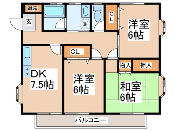 ダイアンリーブスⅡAの物件間取画像